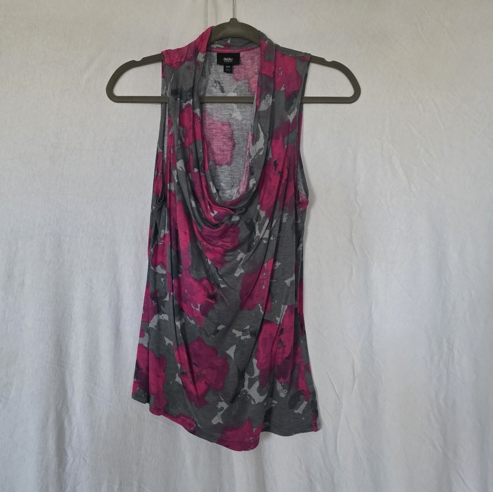 Mossimo Supply Co Pink and Gray Draped Tank Top